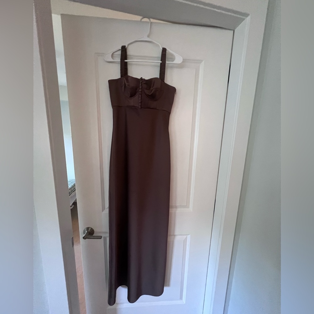 Anna October Brown Silk Dress NWT